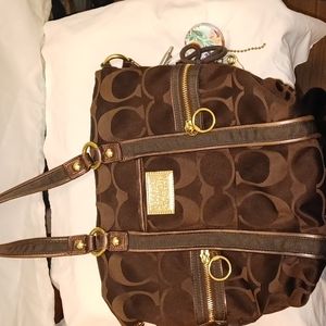 Brown signature series Coach bag